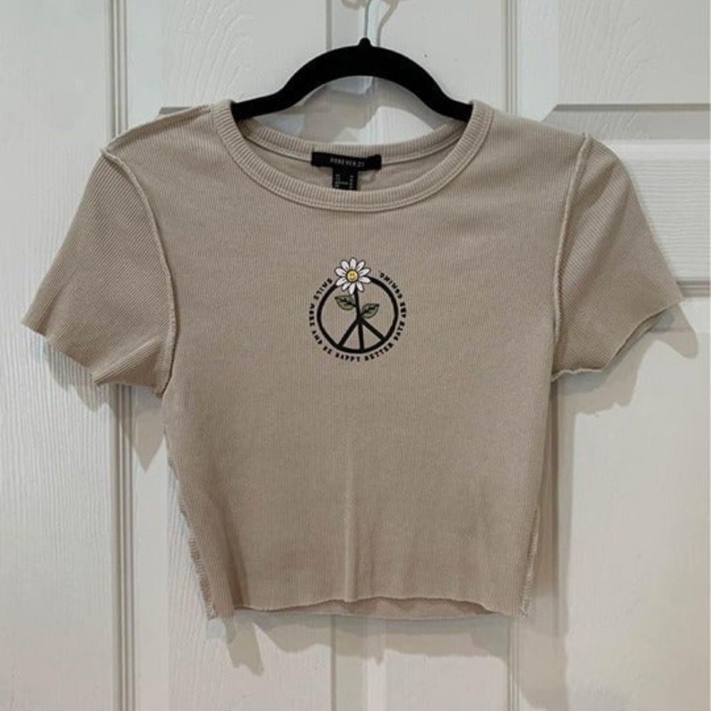 Beige crop top